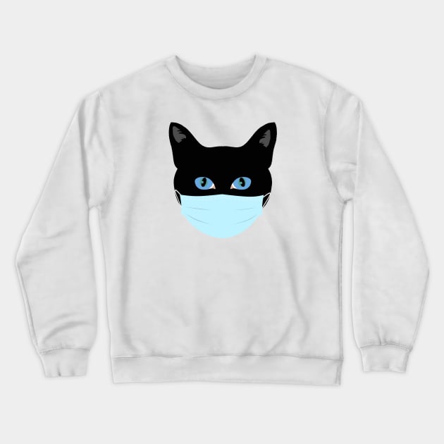 Black Cat Santa Mask 2020 Crewneck Sweatshirt by designnas2